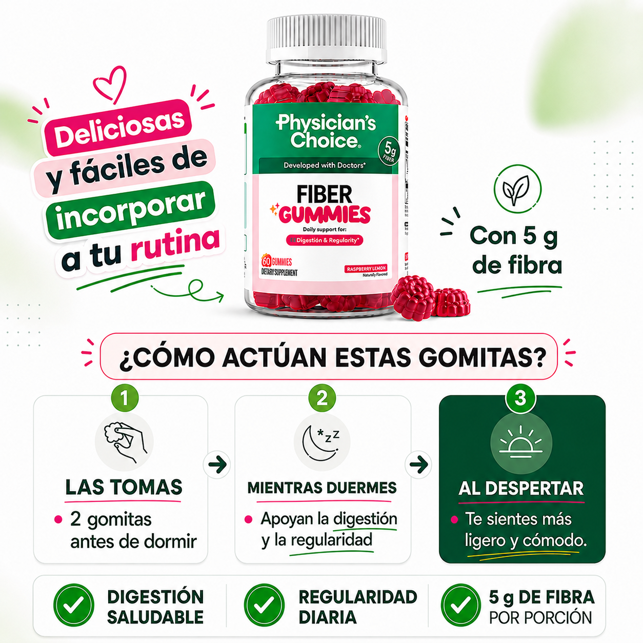 GOMAS FIBER | para aliviar la hinchazón constante, mejorar tu regularidad y sentirte cómoda con tu cuerpo