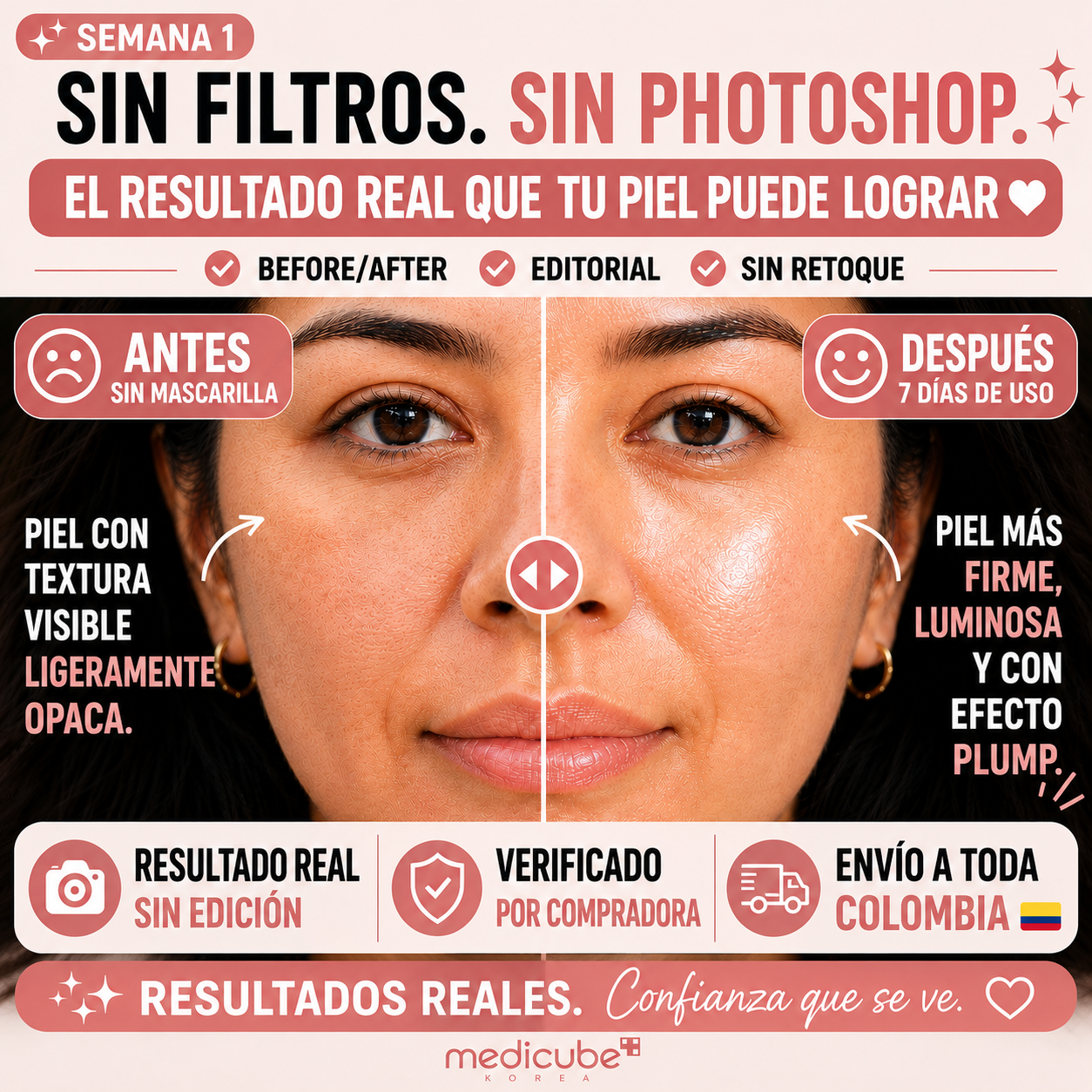 MASCARILLA DE COLÁGENO MEDICUBE | retírala al despertar y olvídate del rostro cansado.