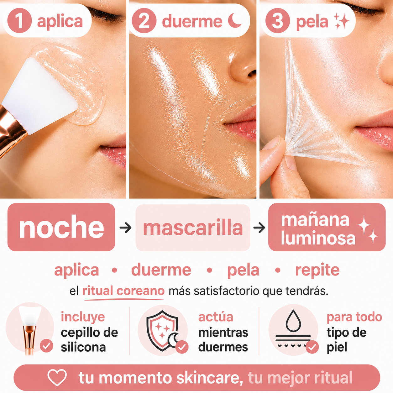 MASCARILLA DE COLÁGENO MEDICUBE | retírala al despertar y olvídate del rostro cansado.