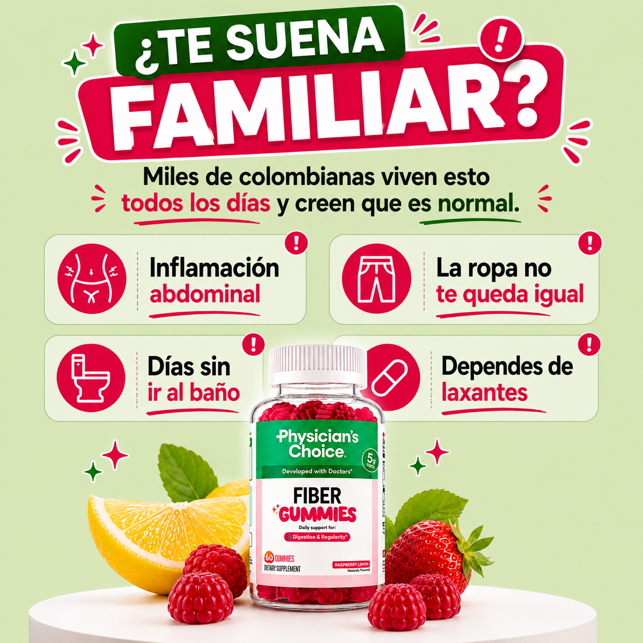 GOMAS FIBER | para aliviar la hinchazón constante, mejorar tu regularidad y sentirte cómoda con tu cuerpo