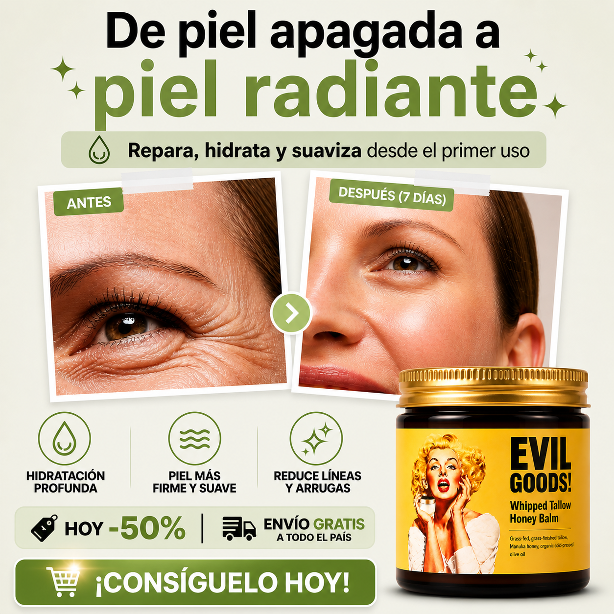 EVIL GOODS DE 100 ML EN CAJA + REGALO | Nutre profundamente y recupera la barrera natural de tu piel.