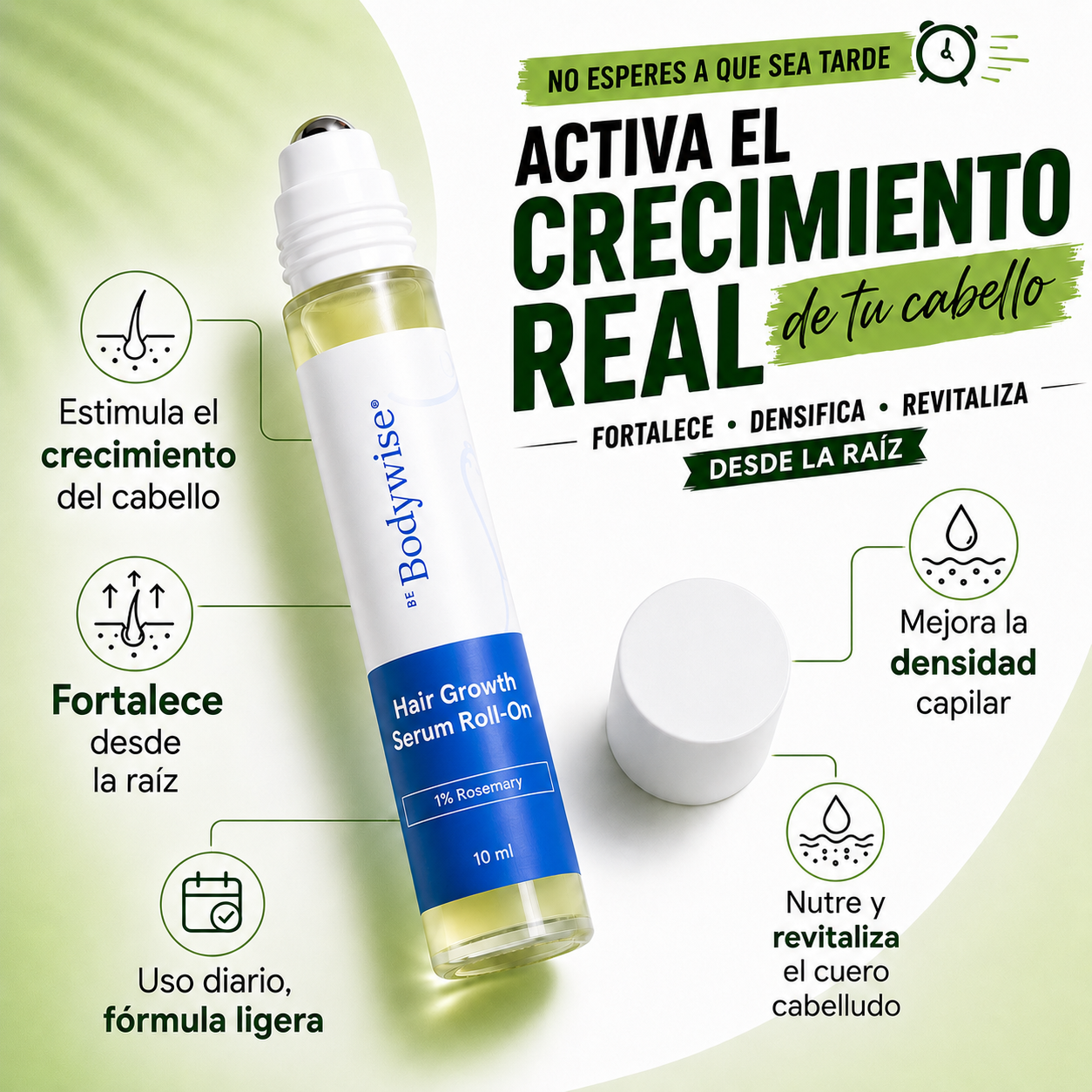 BODYWISE SERUM CAPILAR DE CRECIMIENTO | recupera tu cabello y barba antes de que la caída avance