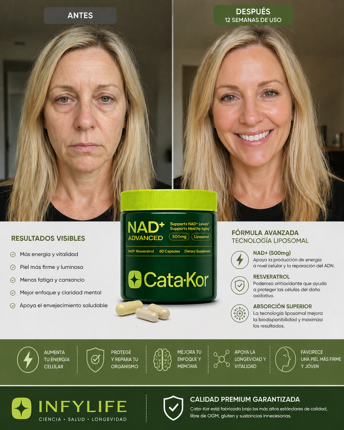 CATA-KOR NAD | no es la edad, es tu energía apagada. Vuelve a sentirte joven y activo.